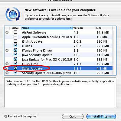 Safari update for mac os x 10.6.8